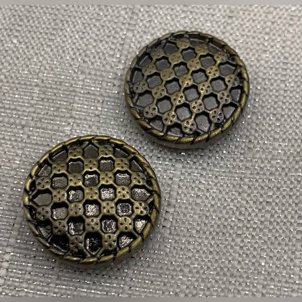 LATTICE BRONZE - Matching Snap Button Charms - Ginger Snaps & Co. Set of 2